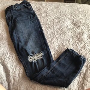 Express dark blue skinny jeans
